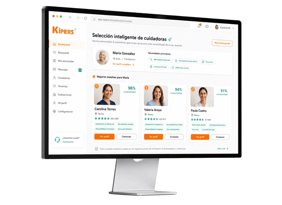 Paso 2: Seleccionamos cuidadores compatibles